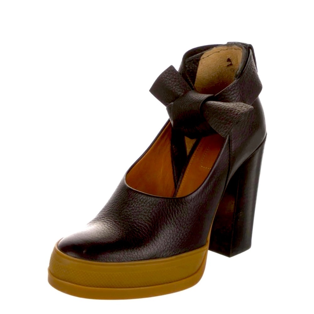 Chloe Leather Tie Around Ankle Platform Pumps Women's Shoes size EU 38.5/US 8